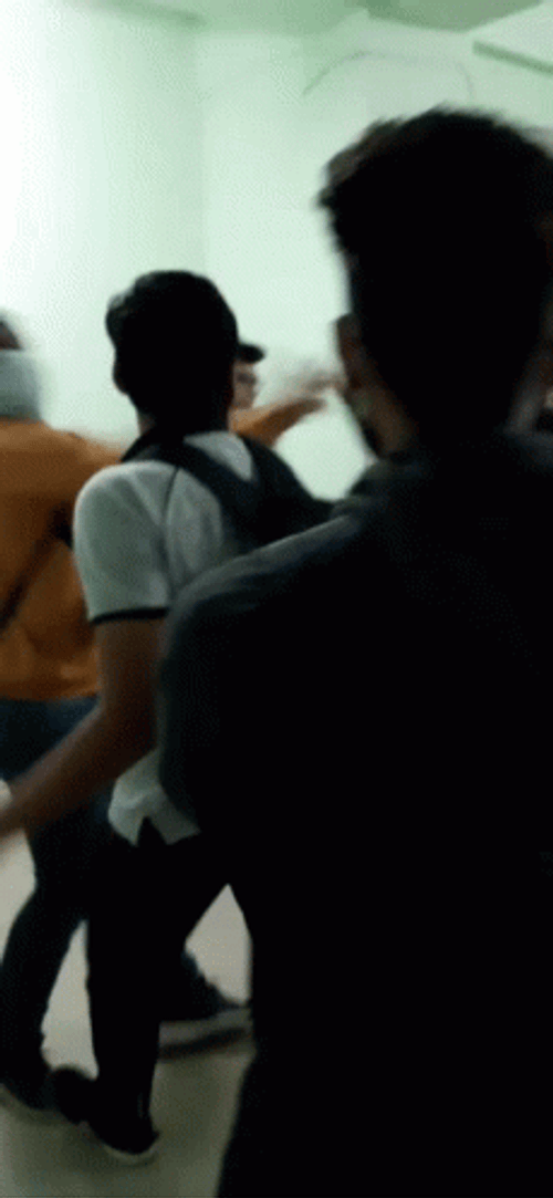 Epic Two Students School Fight GIF