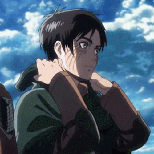 Eren Jaeger Anime Hiding His Head GIF
