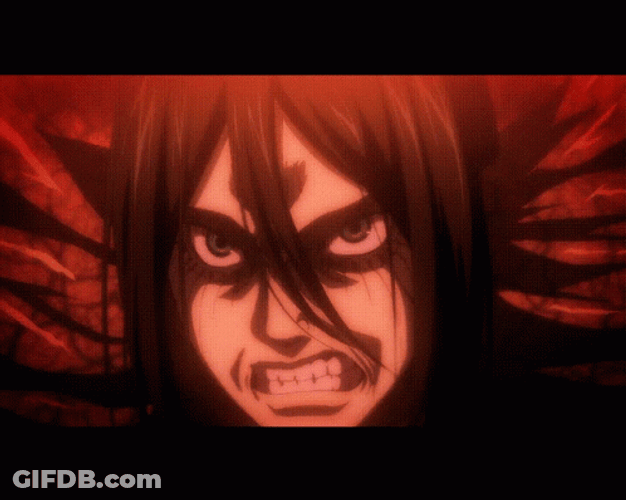 Eren Jaeger Anime Mad Face GIF