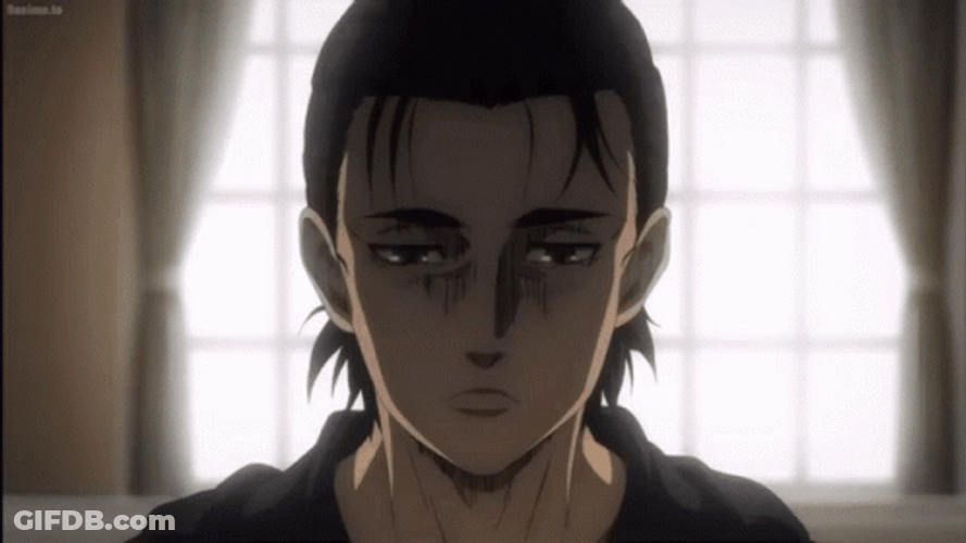 Eren Jaeger Anime Tired & Blinking GIF