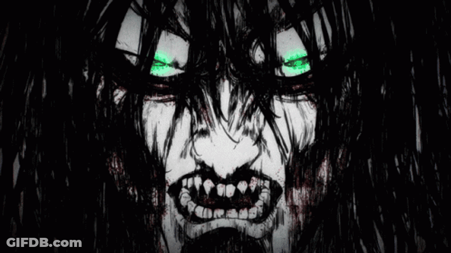 Eren Jaeger Anime Titan Form Green Eyes GIF