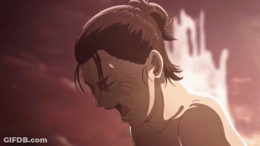 Eren Jaeger Transforming Into A Titan Anime GIF