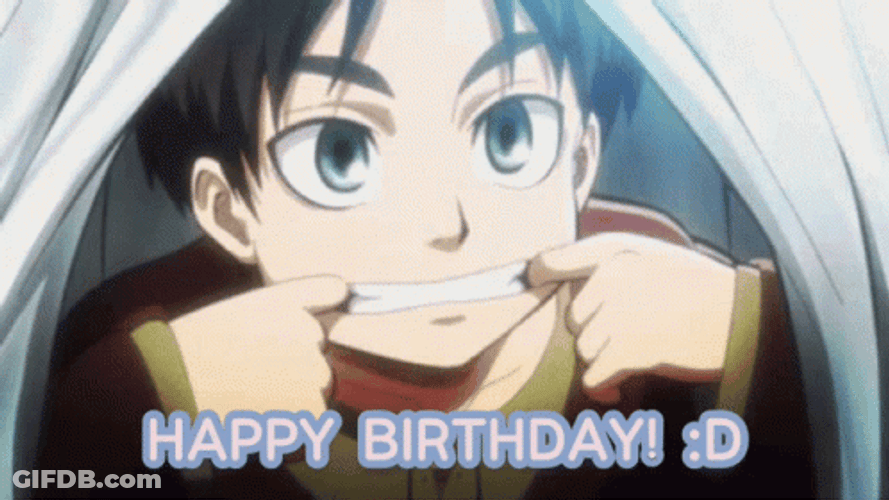 Eren Yeager Anime Happy Birthday GIF