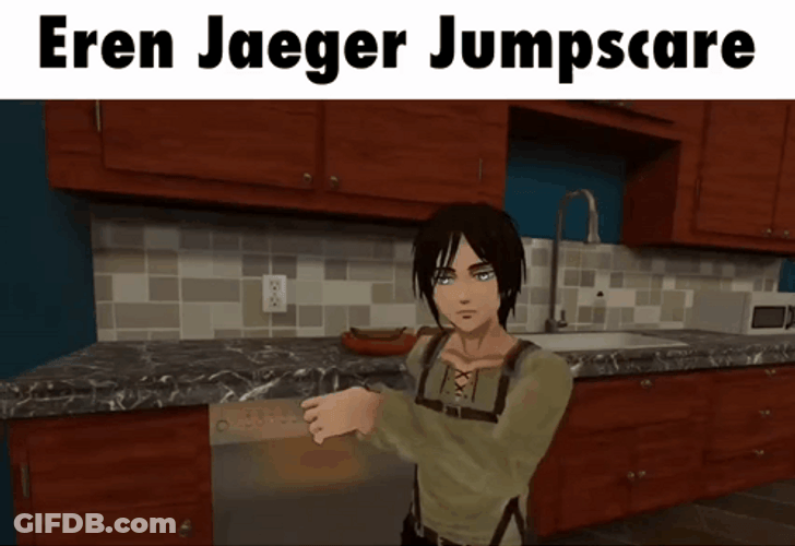 Eren Yeager Jumpscare Punch GIF