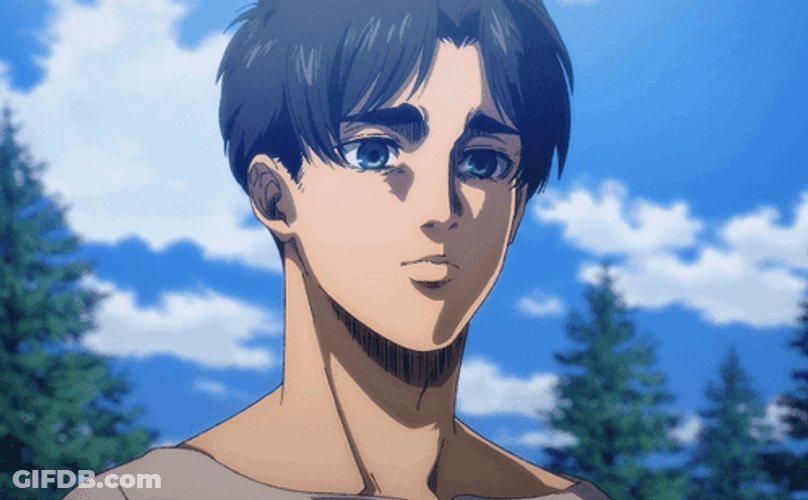 Eren Yeager Sad Face Blinking GIF