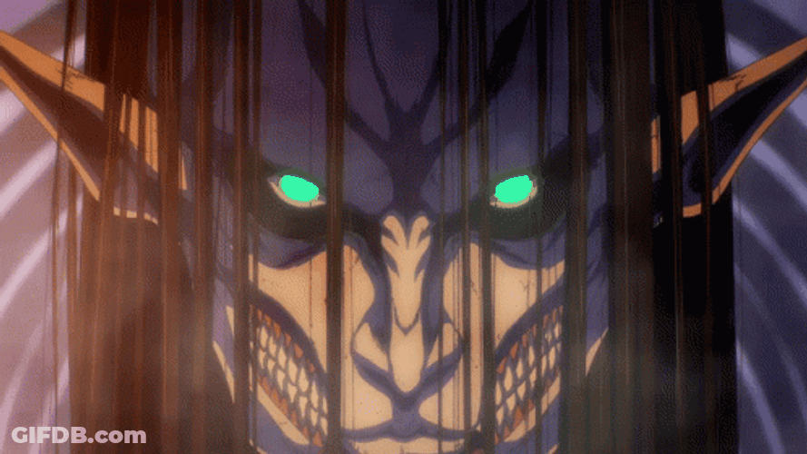 Eren Yeager Titan Scary Green Eyes GIF