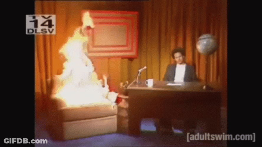 Eric Andre Couch On Fire GIF