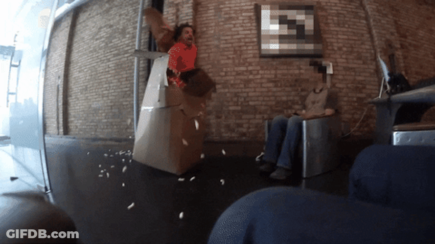 Eric Andre Let Me In Package Prank GIF
