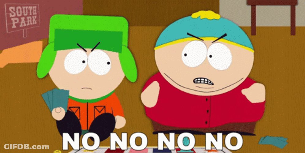 Eric Cartman Angry No GIF
