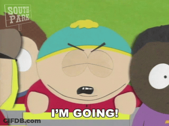 Eric Cartman Displeased Walking Out GIF