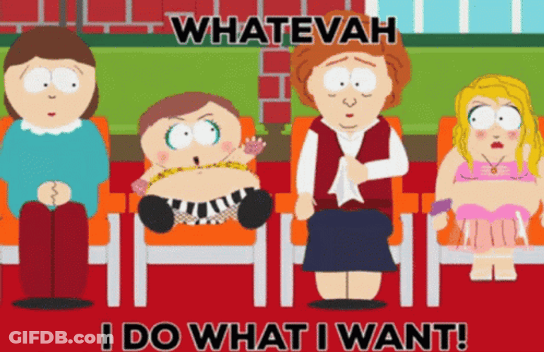 Eric Cartman Explaining I Do What I Want GIF