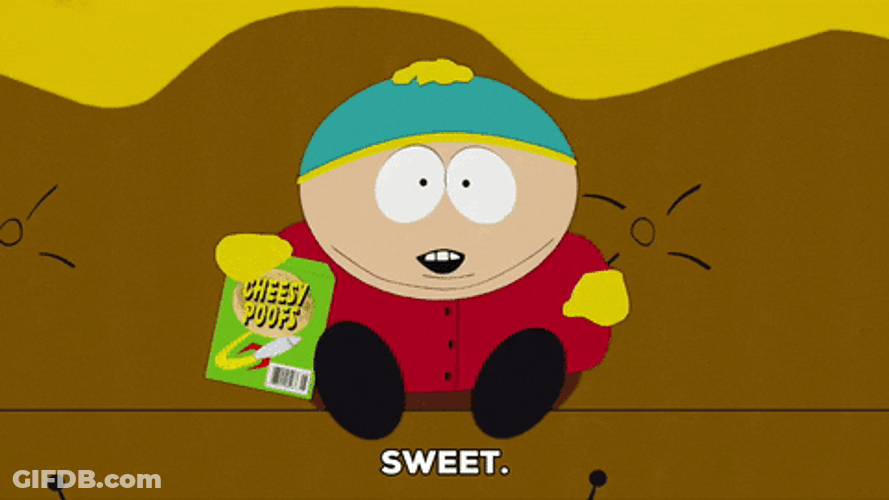 Eric Cartman Happy Eating Chips GIF