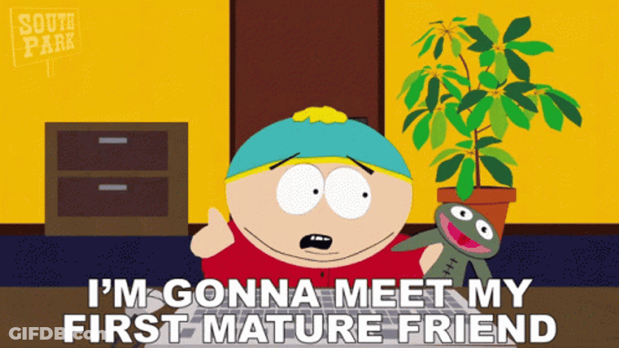 Eric Cartman Is Meeting His Matured Friends GIF