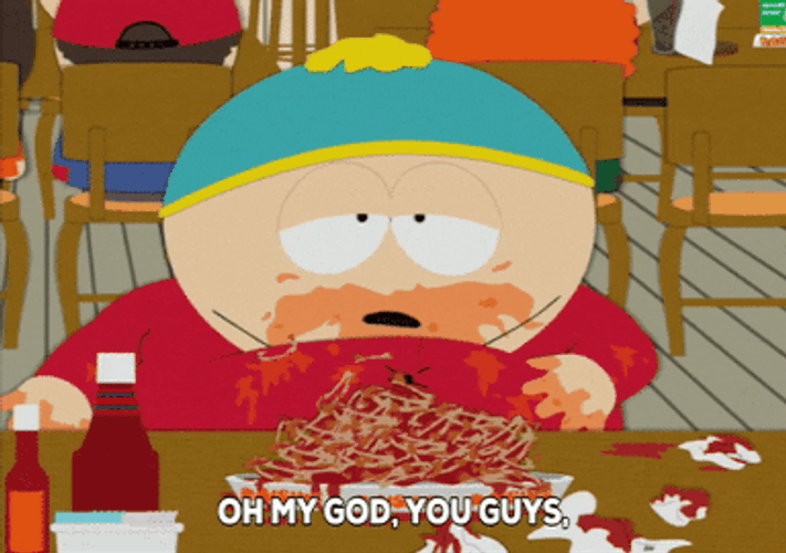 Eric Cartman Pasta Food Overload GIF