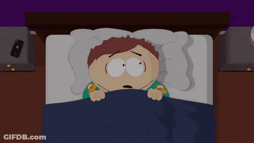 Eric Cartman South Park In Bed During Thunderstorm GIF