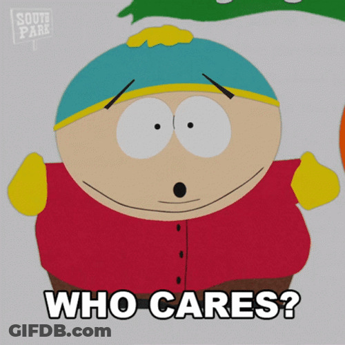 Eric Cartman Sticker Who Cares GIF