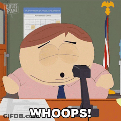 Eric Cartman Whoops GIF