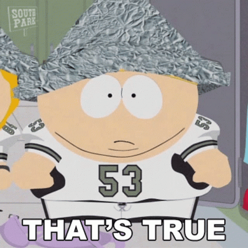 Eric In Tin Foil Hat That's True GIF