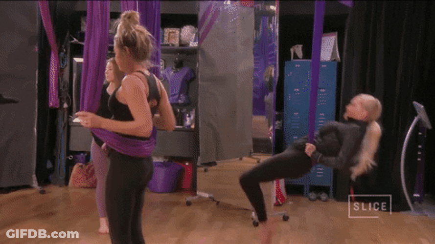 Erika Jayne Upside Down Split Yoga Class GIF