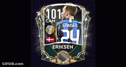 Eriksen Number 24 Is Featured On This Soccer Card GIF