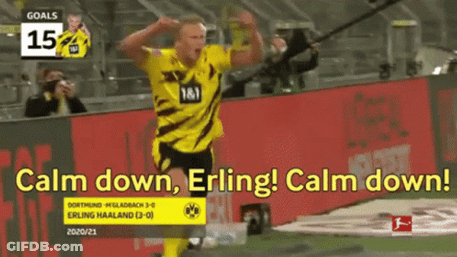 Erling Haaland Calm Down GIF