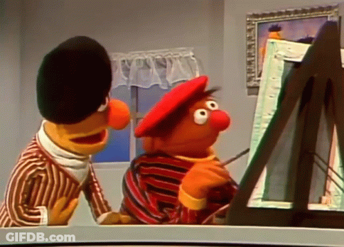 Ernie And Bert Painting Picture GIF