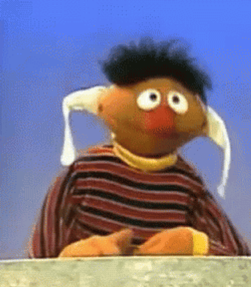 Ernie Ears Covered Not Listening GIF