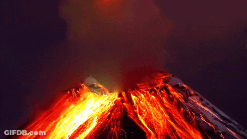 Erupting Volcano Painting GIF