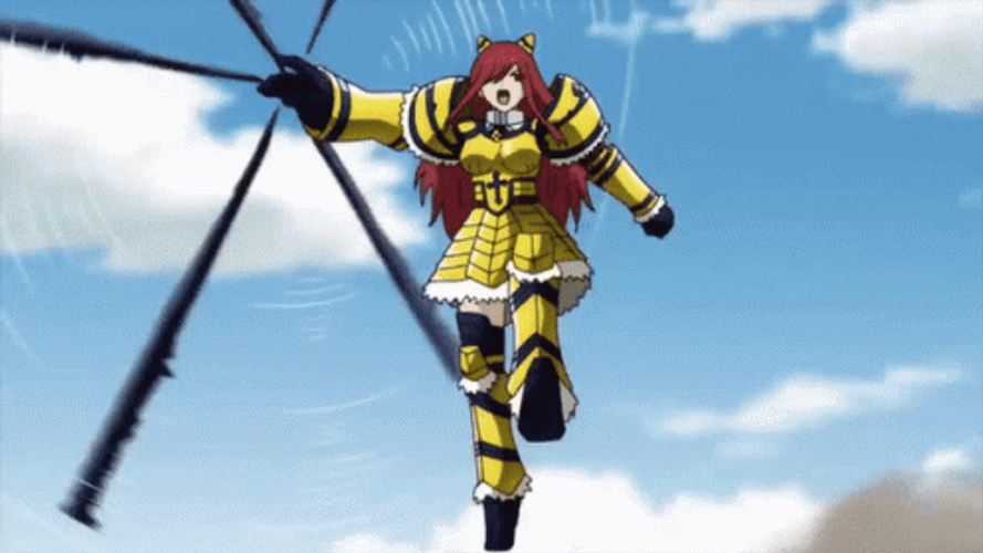 Erza Scarlet Requip Fighting Scene GIF
