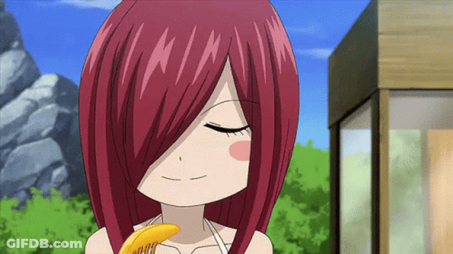 Erza Scarlet Titania Eating Mango GIF