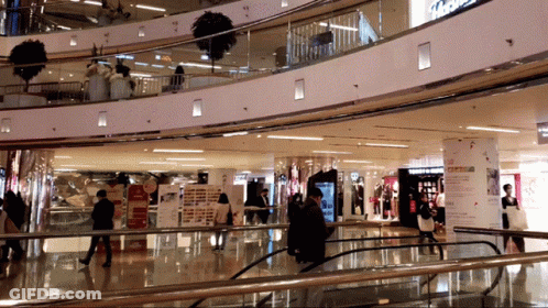 Escalator In Shopping Mall GIF