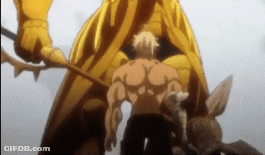 Escanor Hold The Flaming Sun While Standing GIF