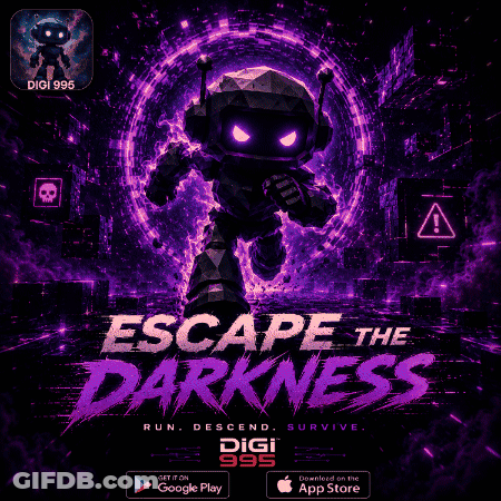 Escape The Darkness Poster With Robot GIF