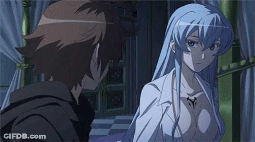 Esdeath Tatsumi Anime Kiss GIF