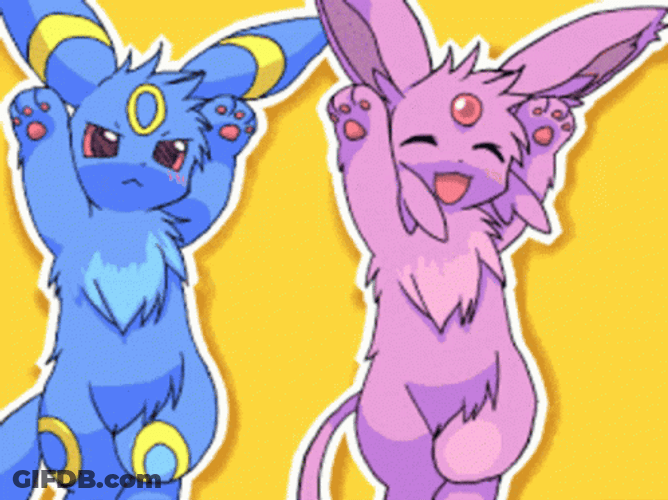Espeon And Umbreon Dancing Caramelldansen GIF