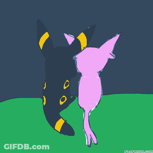 Espeon And Umbreon Sweet Moment GIF