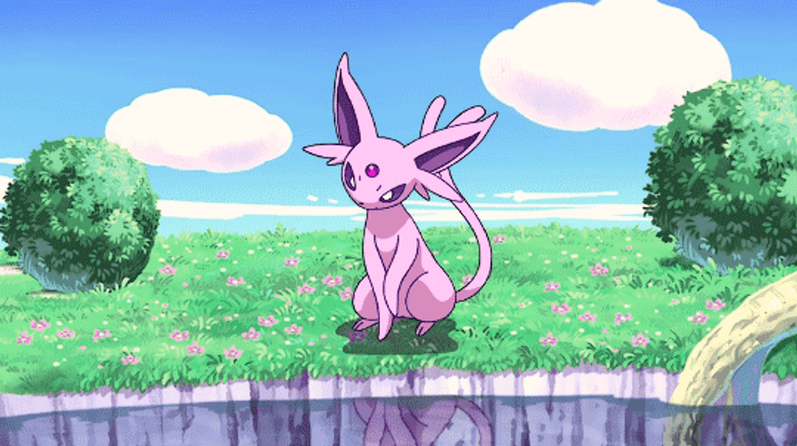 Espeon In A Flower Field GIF