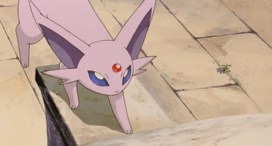 Espeon Uses His Forehead Jewel To Ash GIF