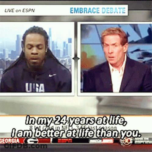 ESPN Embrace Debate Between Two Men GIF