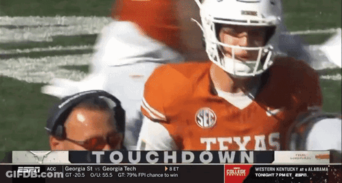 Espn Is Showing A Football Game Between Georgia St. And Georgia Tech GIF