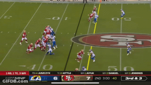 Espn Is Showing A Football Game Between The 49Ers And The Rams GIF