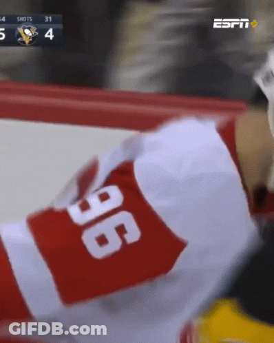 Espn Is Showing A Hockey Game Between The Penguins And The Red Jackets GIF