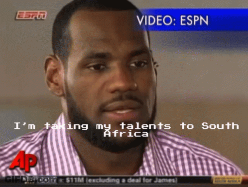 Espn Is Showing A Video Of Lebron James Talking About His Talents To South Africa GIF