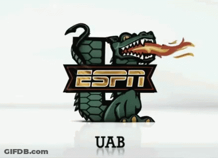 ESPN Logo With Dragon Breathing Flames GIF