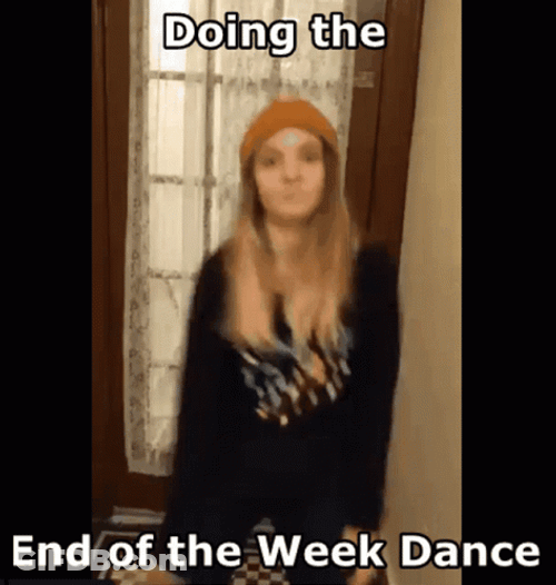 Estatic Girl End Of The Week Dance Its Friday Meme GIF