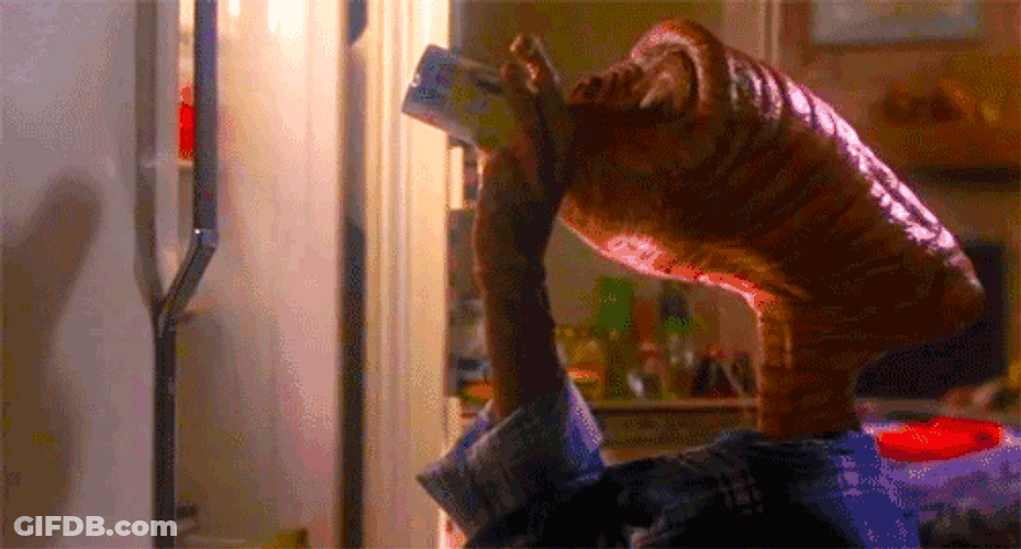 ET Phone Home Alien Drinking GIF