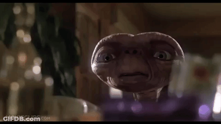 ET Phone Home Alien Shocked GIF