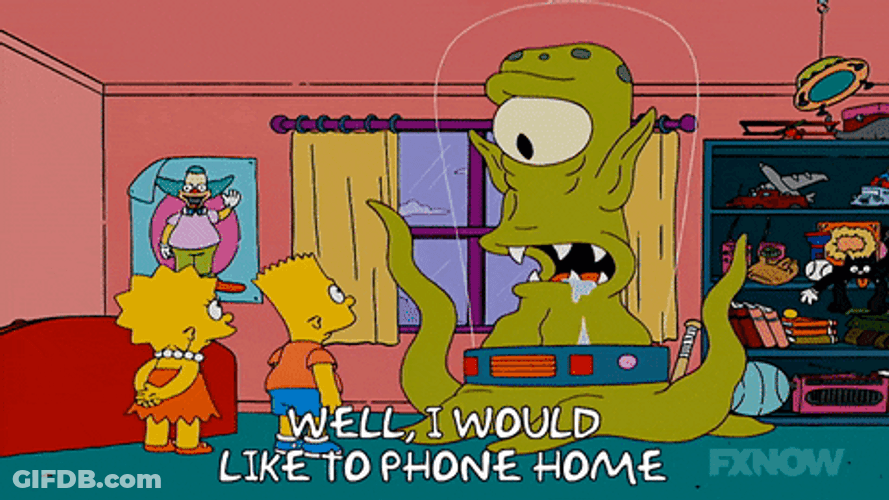 ET Phone Home The Simpsons GIF