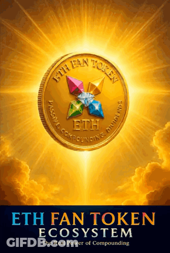 ETH Fan Token Ecosystem Gold Coin With Diamonds GIF