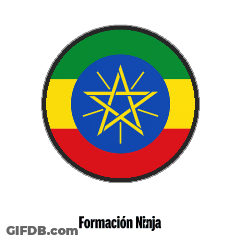 Ethiopian Flag In Circle With Formacion Ninja GIF